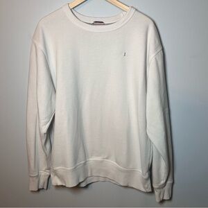 Champion Powerblend Fleece Crewneck Men’s L White Pullover Sweatshirt S0888